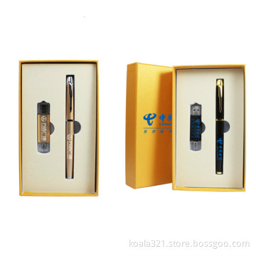Custom Christmas Business Gift Set ,Pen and USB Flash Drive Office Gift Set, China Wholesale Unique Gift Idea